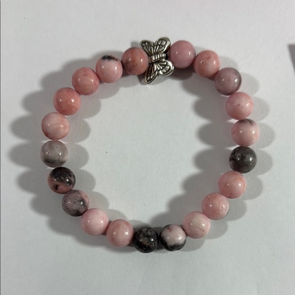 Beaded Bracelet with Butterfly Charm